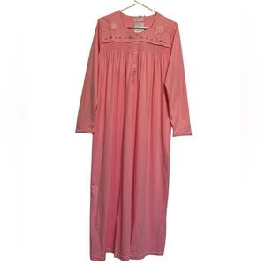 Keyocean Long Sleeve Pink Cotton Nightgown Size S